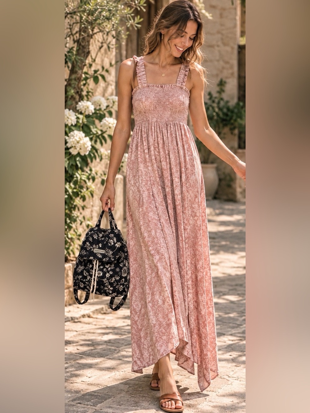Nectar Clothing Boho Maxi Dress in Dusty Rose